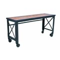 Duramax 72 In. x 24 In. Rolling Industrial Worktable Desk with solid wood top 68020